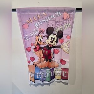Mickey and Pluto Welcome Flag